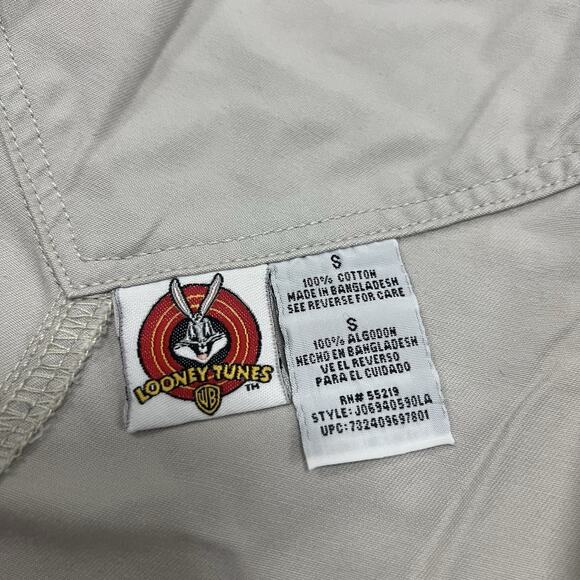 Vintage Tweety Bird Looney Tunes Dragon Khaki Overalls Capri Womens Size Small - Picture 9 of 9